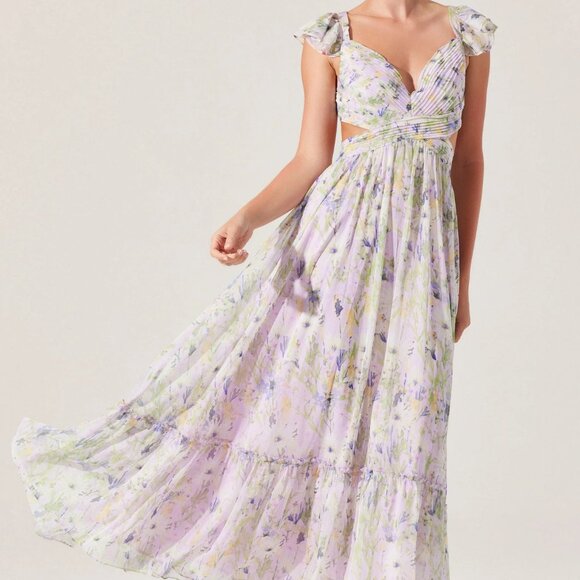 Astr Dresses & Skirts - Primrose Floral Strappy Back Maxi Dress